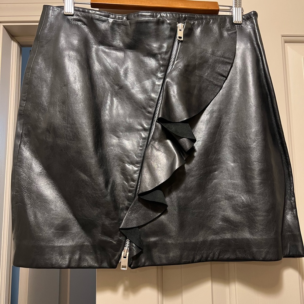 Walter Baker Black Leather Mini Skirt